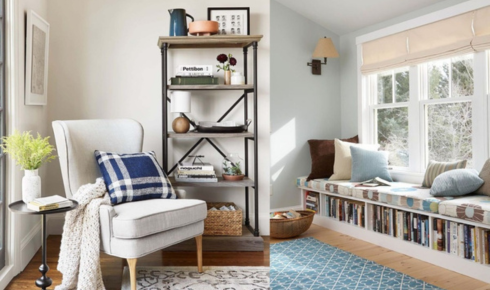 How can creating a tiny reading nook in an unused corner improve comfort at home